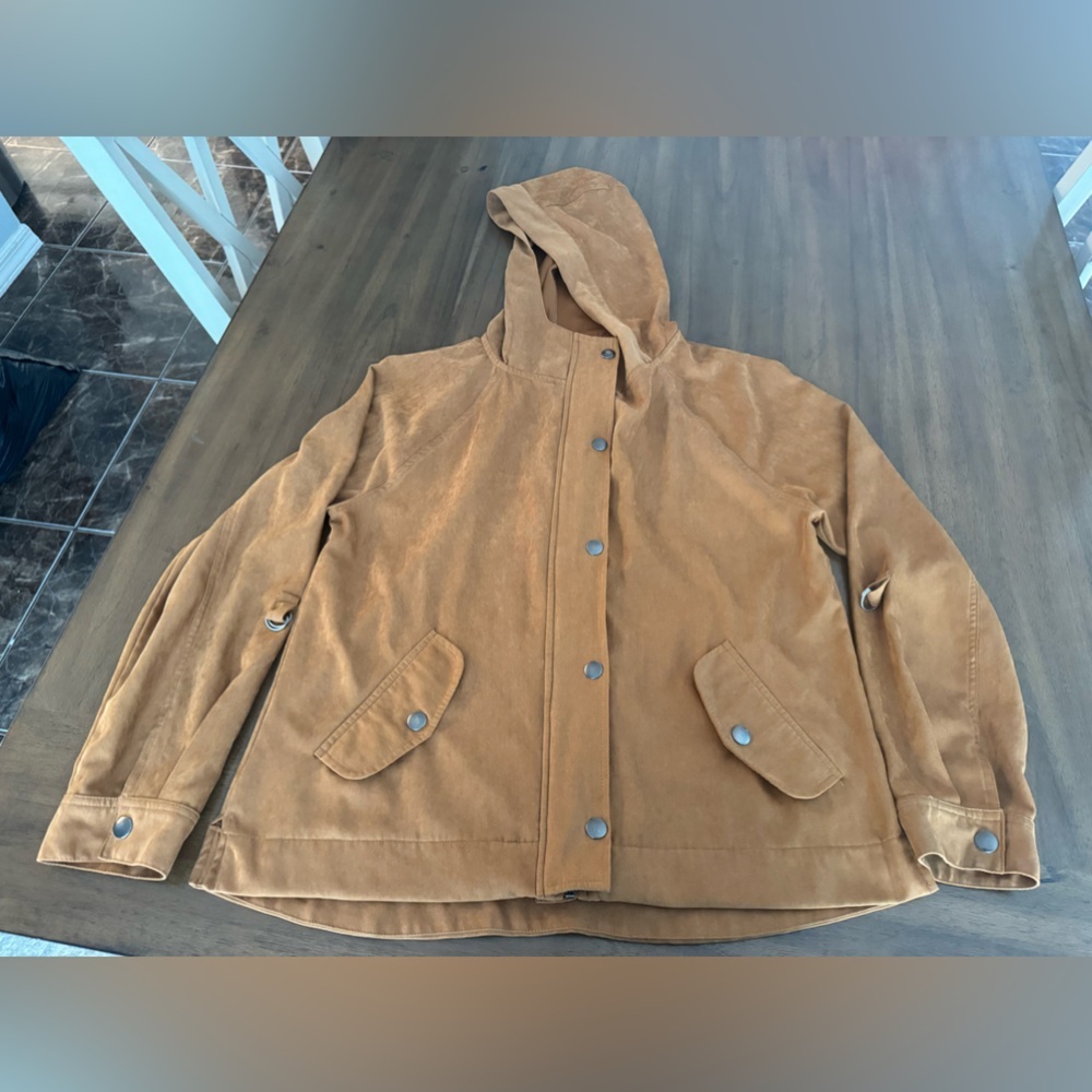 Staccato Brown Hooded Jacket Size Large - Picture 2 of 8